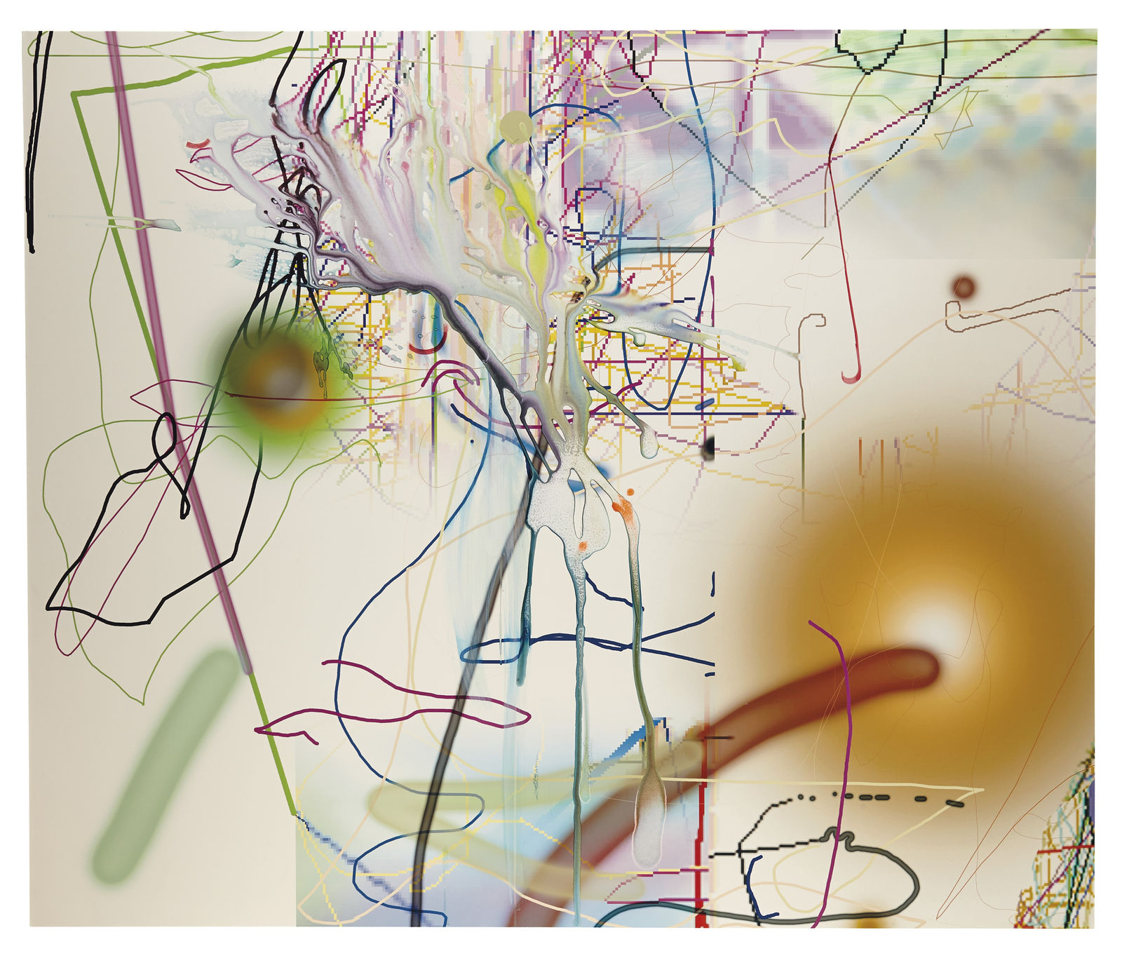 Albert Oehlen, Behandlungen mit Kleber (Treatment with Glue), 2002