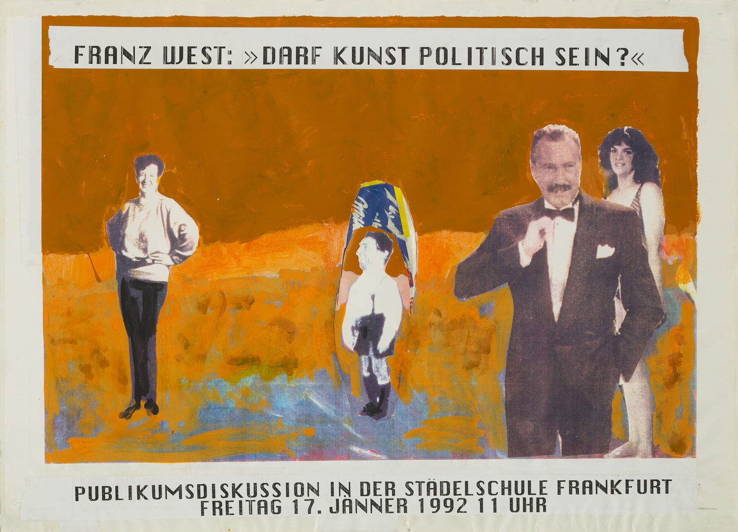 Franz West, Plakatentwurf (Darf Kunst politisch sein?) [Poster Design (May art be political?)], 1992