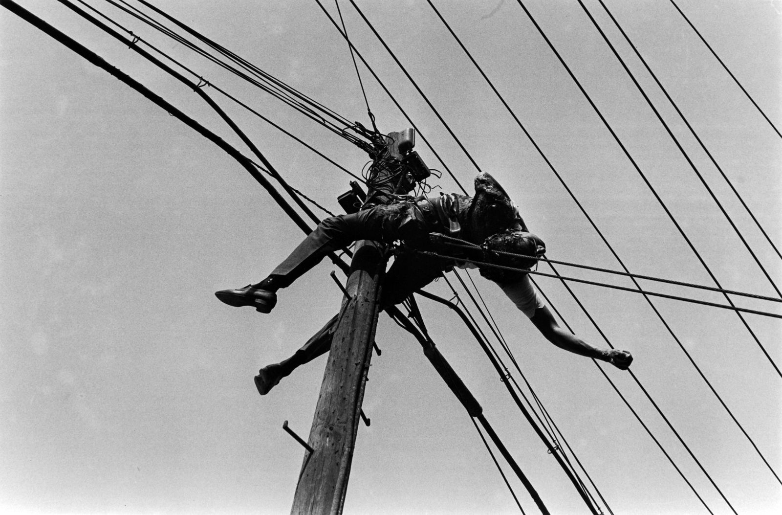 Enrique Metinides, Untitled (Empleado de Telefonos de Mexico electrocutado en el km. 13 de la carretera Mexico-Toluca), 1958