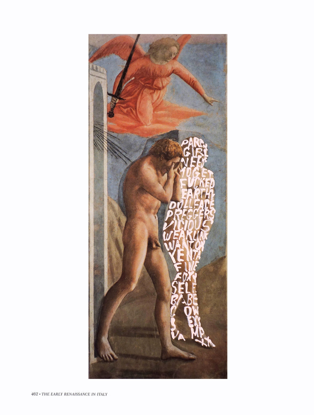 Betty Tompkins, Women Words #31 (Masaccio), 2017