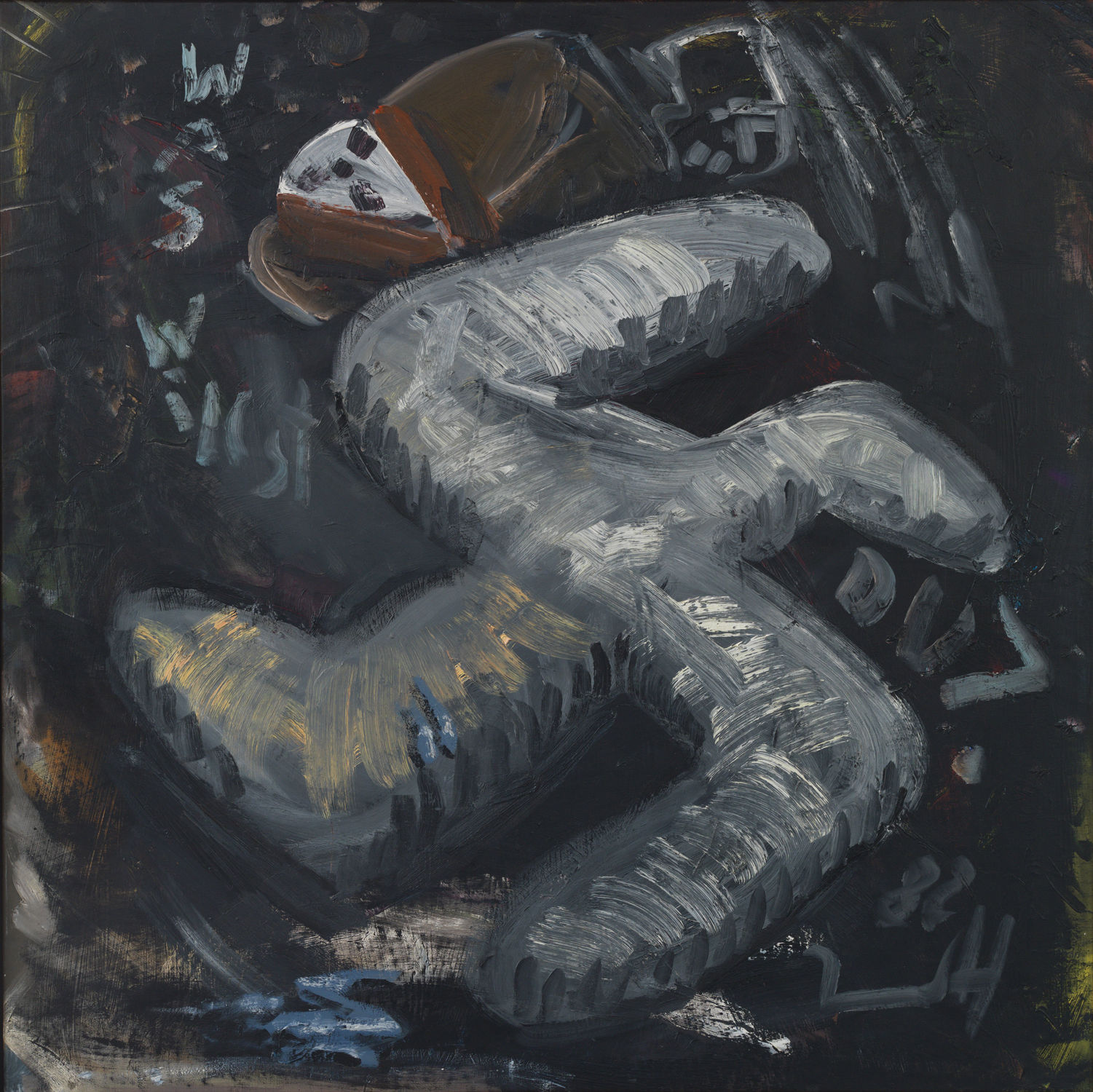 Jörg Immendorff, Antikriegsbild I - Was willst Du? (Anti-War Image I, What do you Want?), 1982