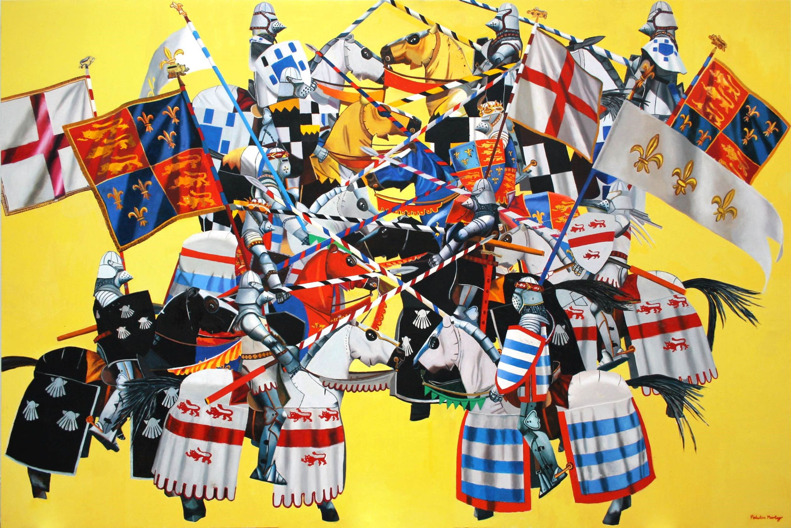 Malcolm Morley, Melee at Agincourt, 2017