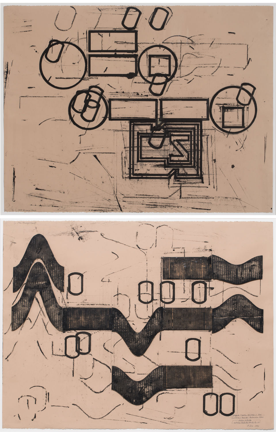 Barry Le Va, Study for One Sculpture Occupying Two Areas (wall + floor), 1990