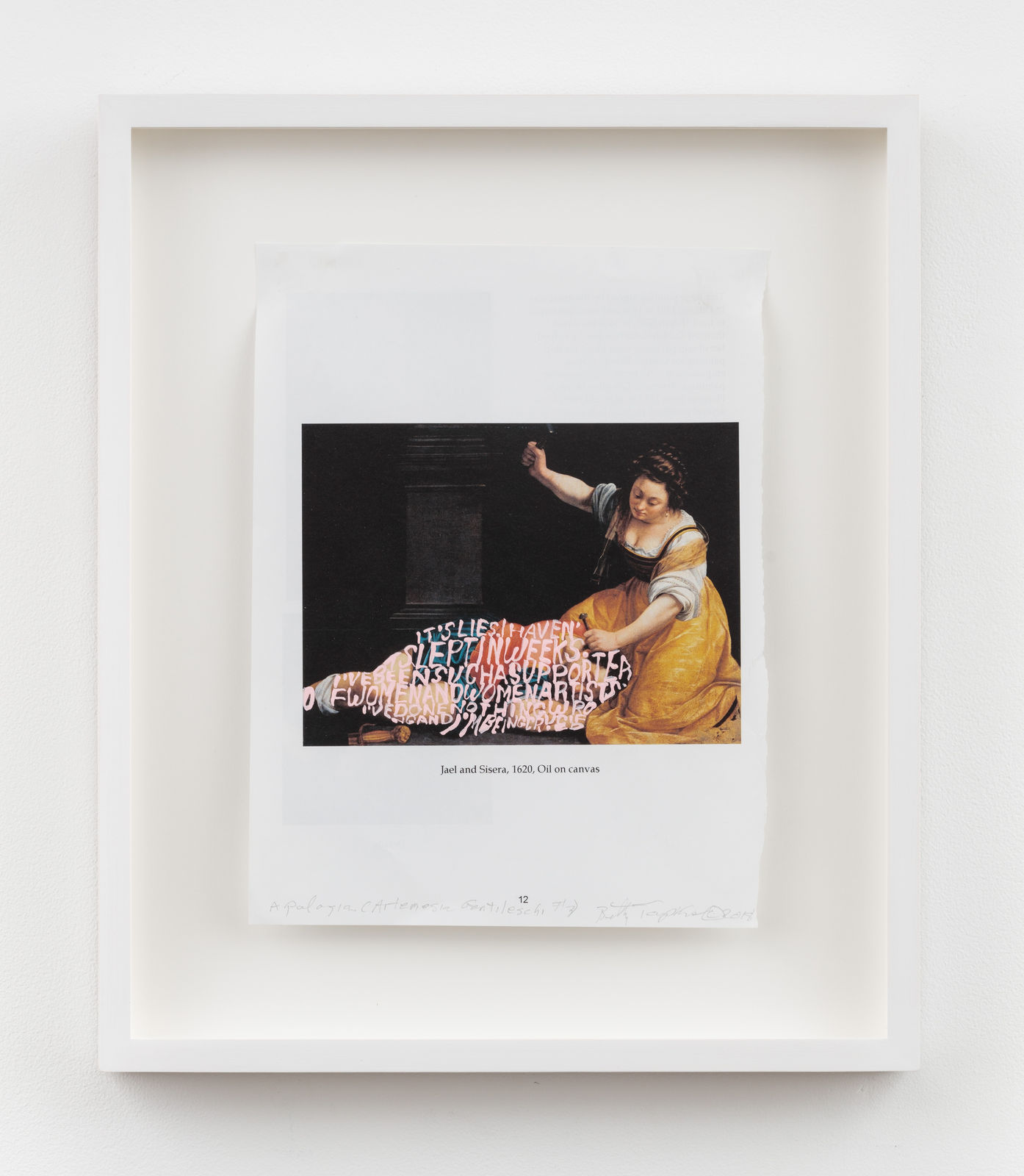 Betty Tompkins, Apologia (Artemisia Gentileschi #3), 2018