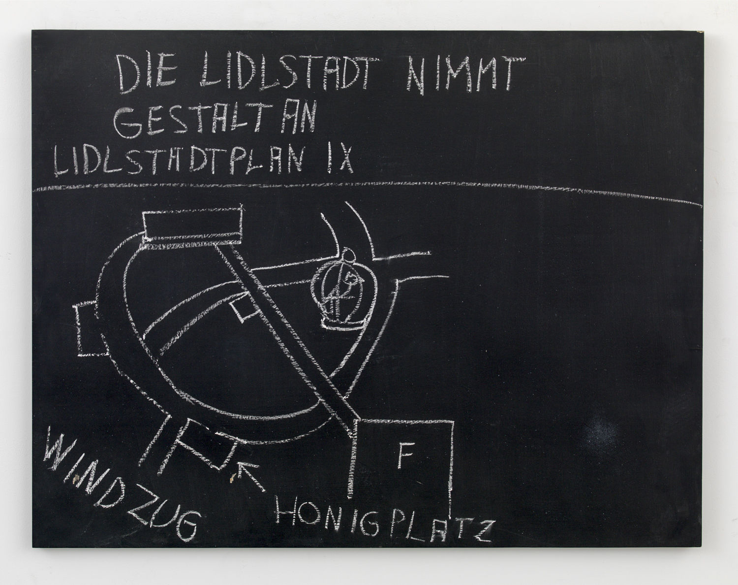 Jörg Immendorff, Die Lidlstadt nimmt Gestalt an. Lidlstadtplan IX (LIDL City takes shape, LIDL City map IX), 1968