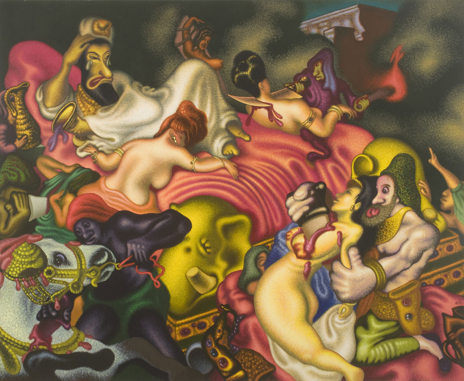 Peter Saul, The Death of Sardanapolis, 1990