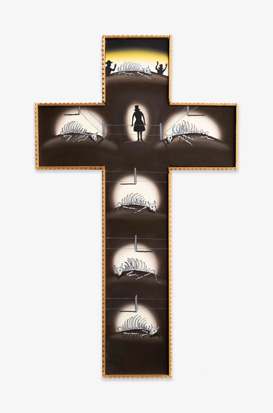 Roger Brown, Rancher's Crucifix Gold St. Albuquerque, 1975
