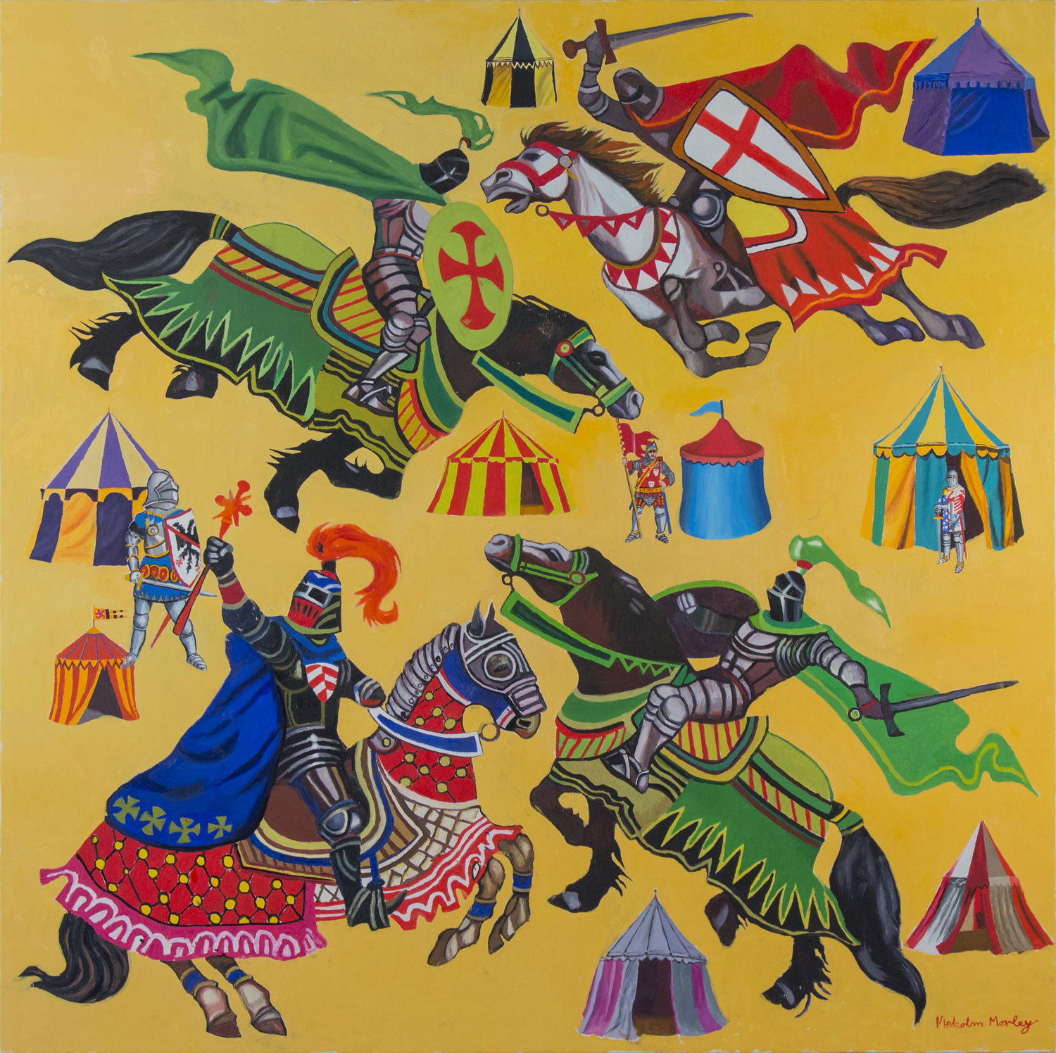 Malcolm Morley, Knights Galloping at Agincourt, 2016