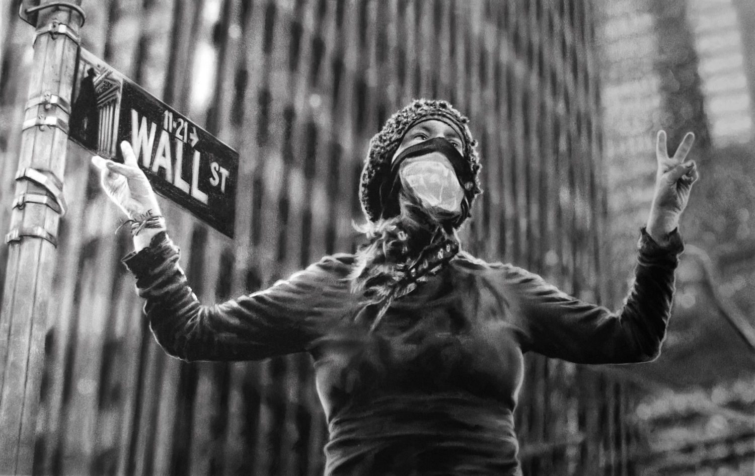 Robert Longo, Study of Wall Street Protestor, 2012