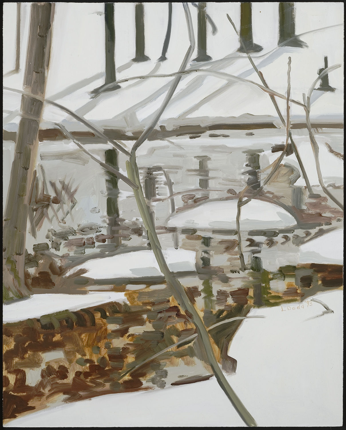 Lois Dodd, Winter Brook, 1993