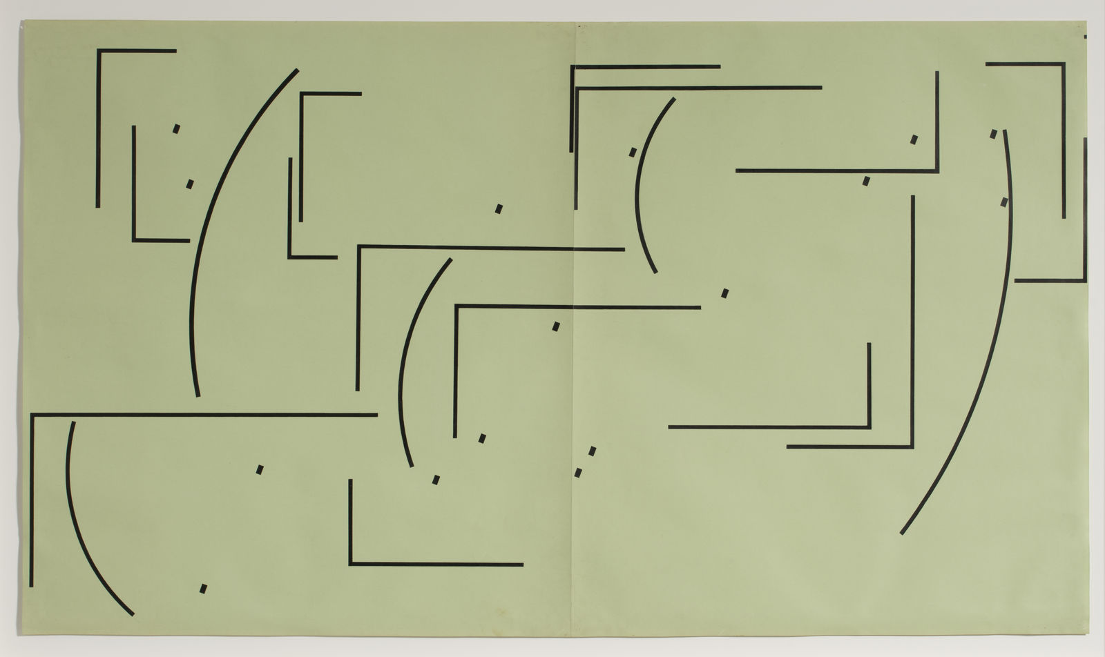 Barry Le Va, Sections, Segments, Center Points (of Areas), 1974