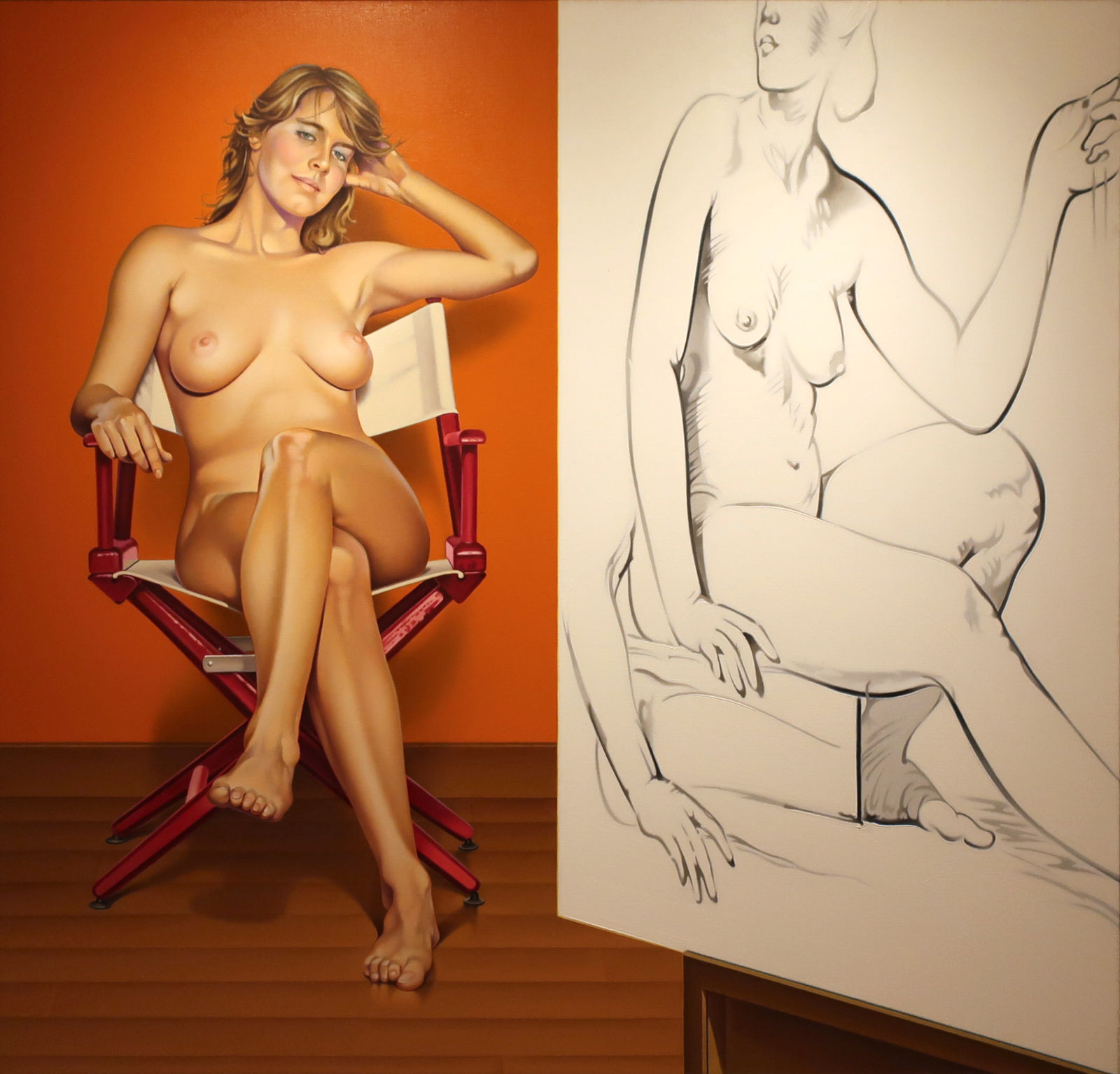 Mel Ramos, The Drawing Lesson #3, 1987-1988