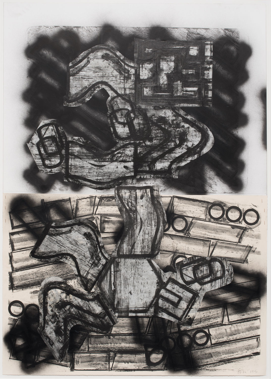 Barry Le Va, Plan View for Sculpture Occupying Wall and Floor Areas-Dreaded Intrusions, 1991