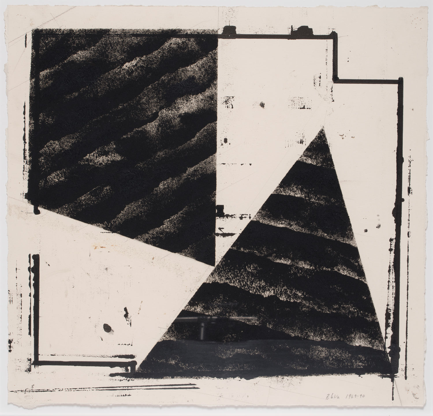 Barry Le Va, Untitled Plan View (2 Areas, Blown Black Powder), 1969-90