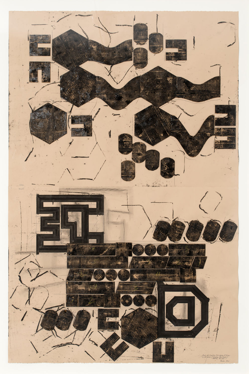 Barry Le Va, Study for Sculpture Occupying Two Areas. CPE/MDD (Thinking Bernhard; Reading Beckett), 1991