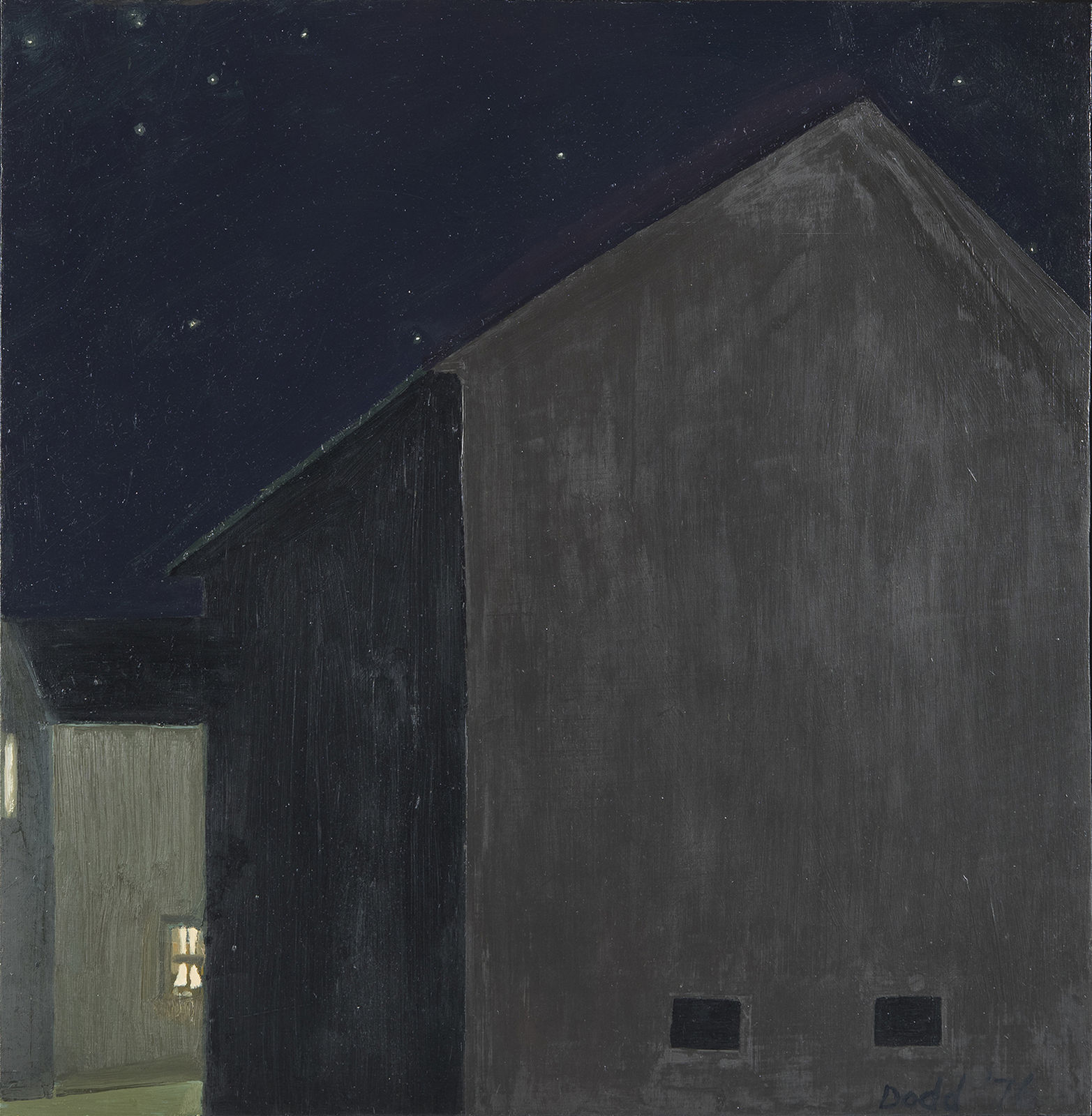 Lois Dodd, View of Barn at Night, 1976