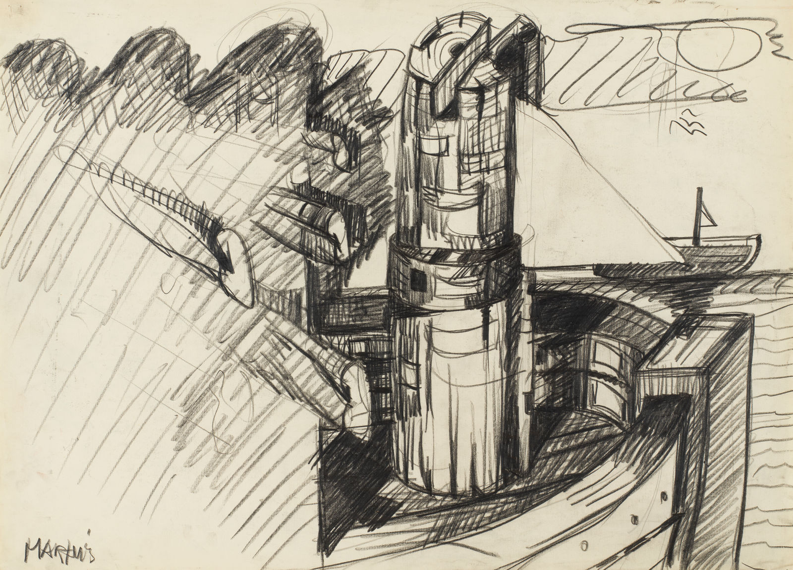 Markus Lüpertz, Ohne Titel / zu Segelschiff - dithyrambisch, 1967 ca.