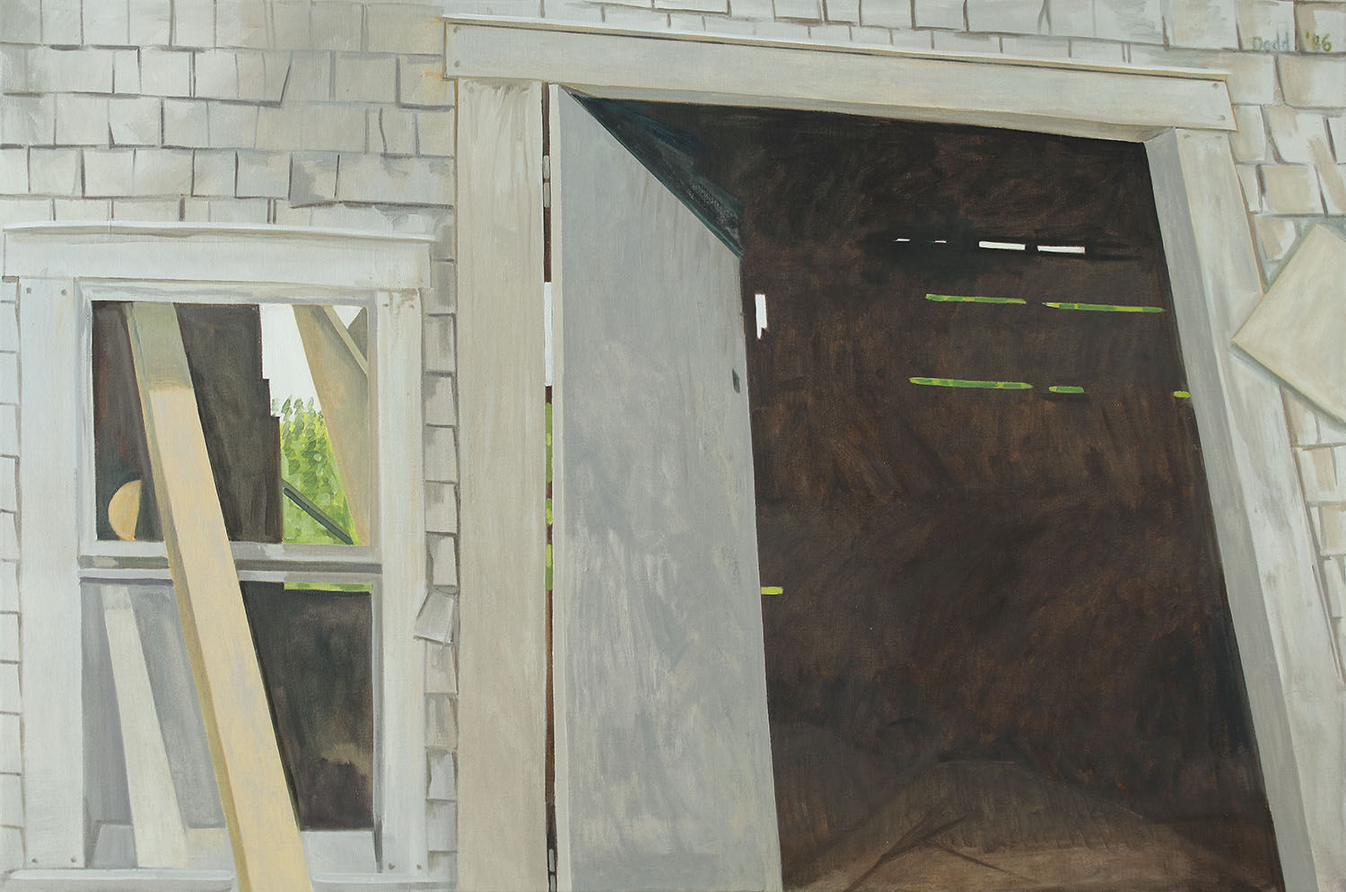 Lois Dodd, Door, Window, Ruin, 1986