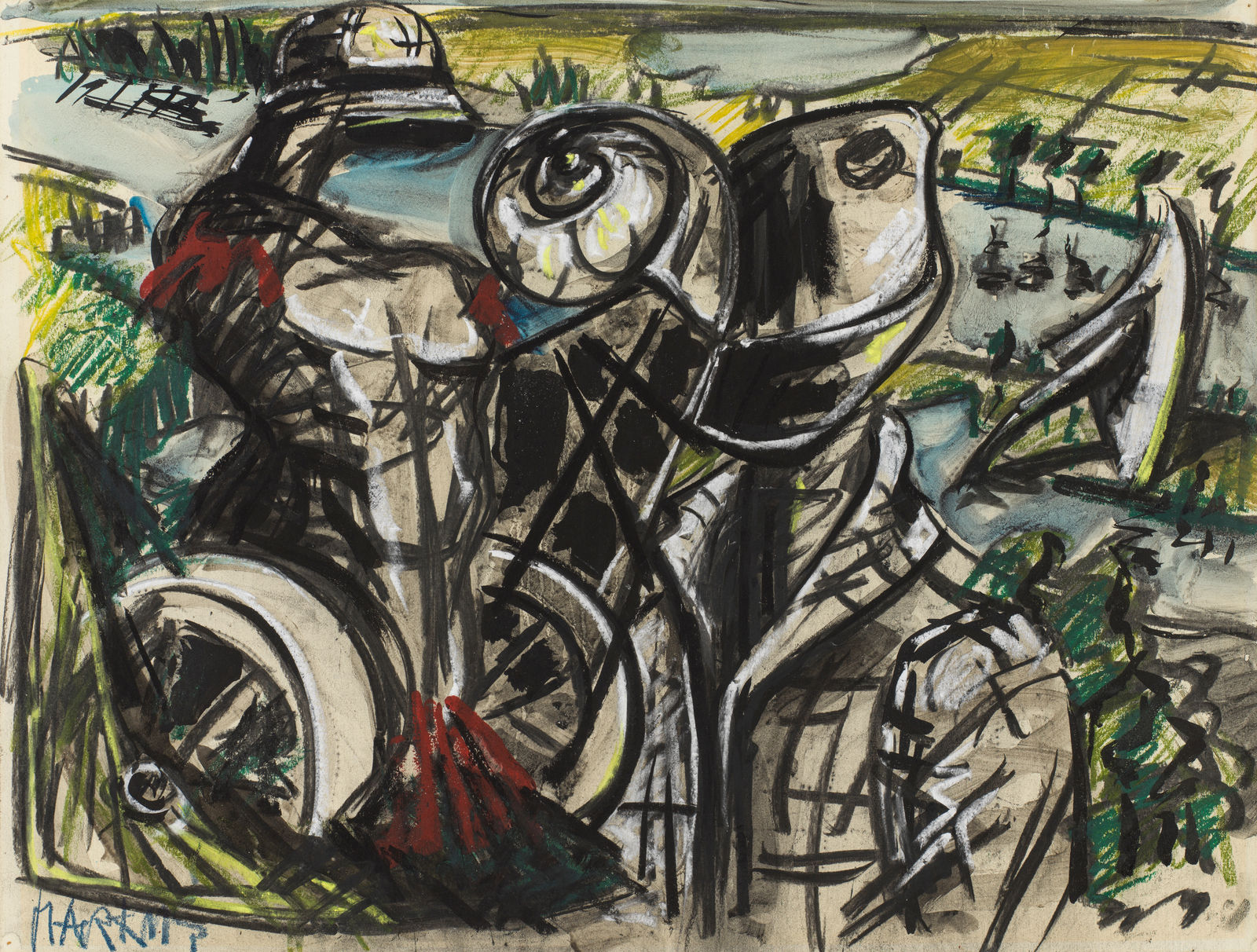 Markus Lüpertz, Ohne Titel / zu Schwarz-Rot-Gold - dithyrambisch, 1974 ca.