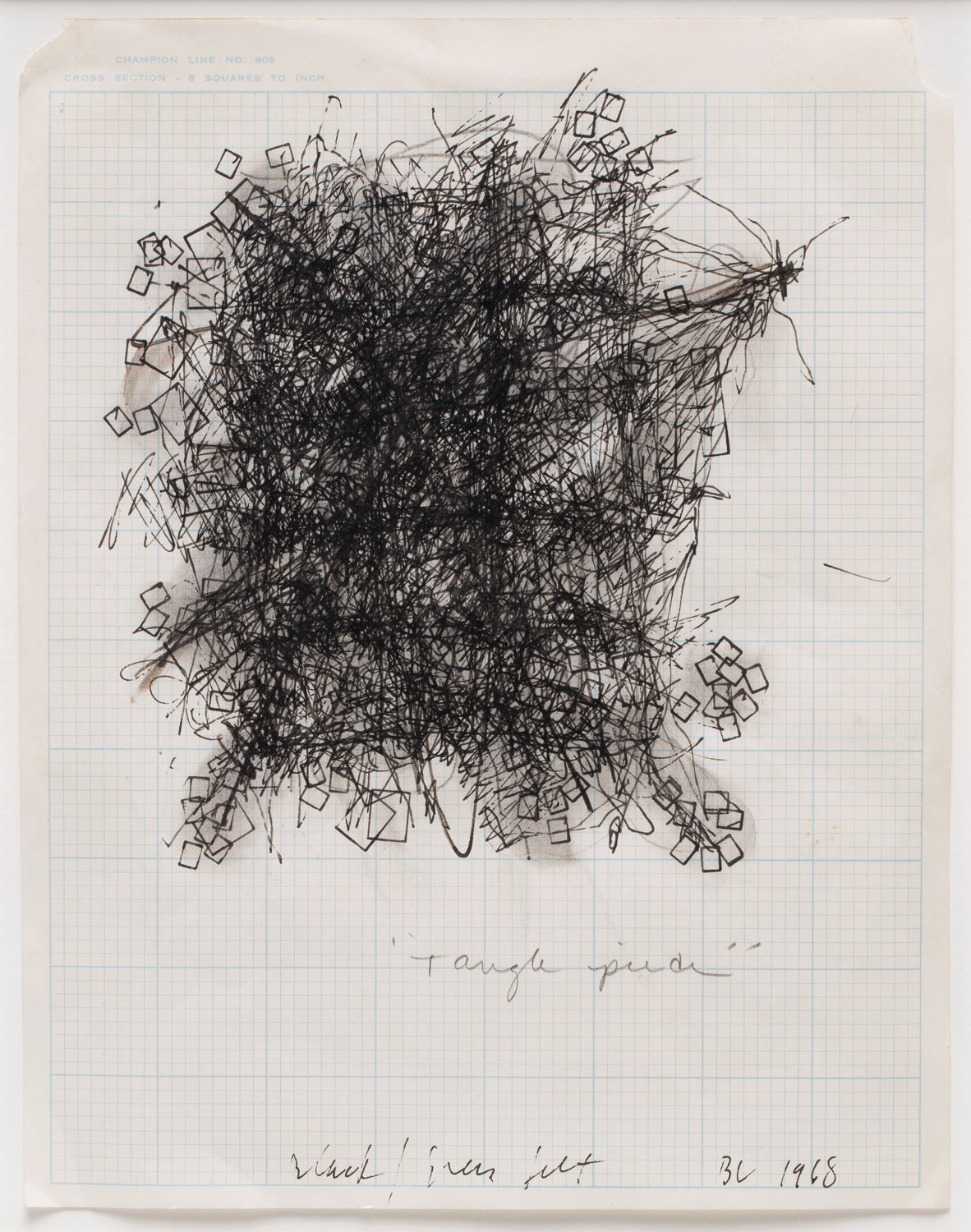 Barry Le Va, Tangle piece (to the extreme: plan view for felt installation), 1968