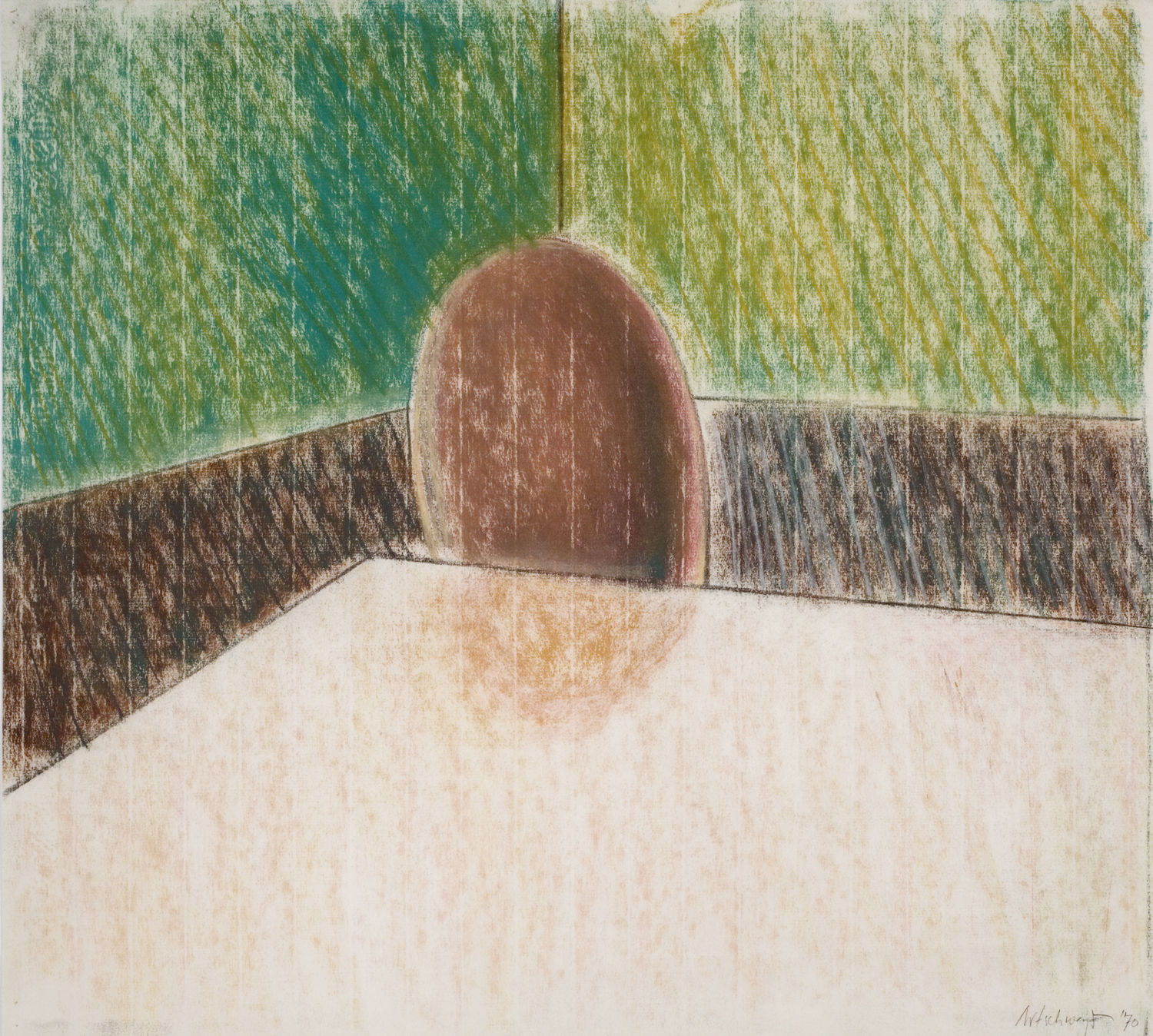 Richard Artschwager, Untitled (Corner Green Pastel), 1970