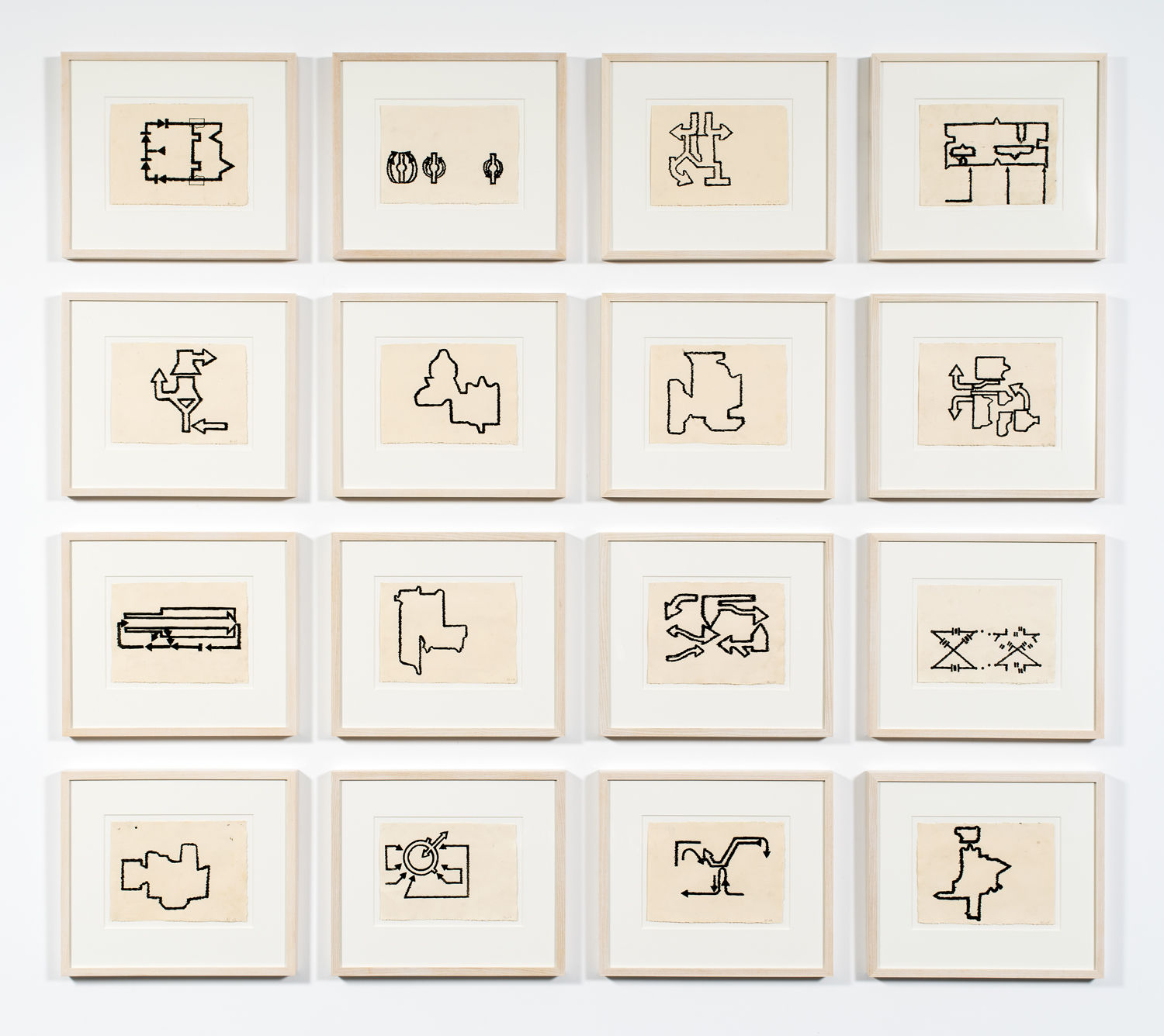 Barry Le Va, Linear Silhouettes (Plan Views 16 Sculptures), 2007