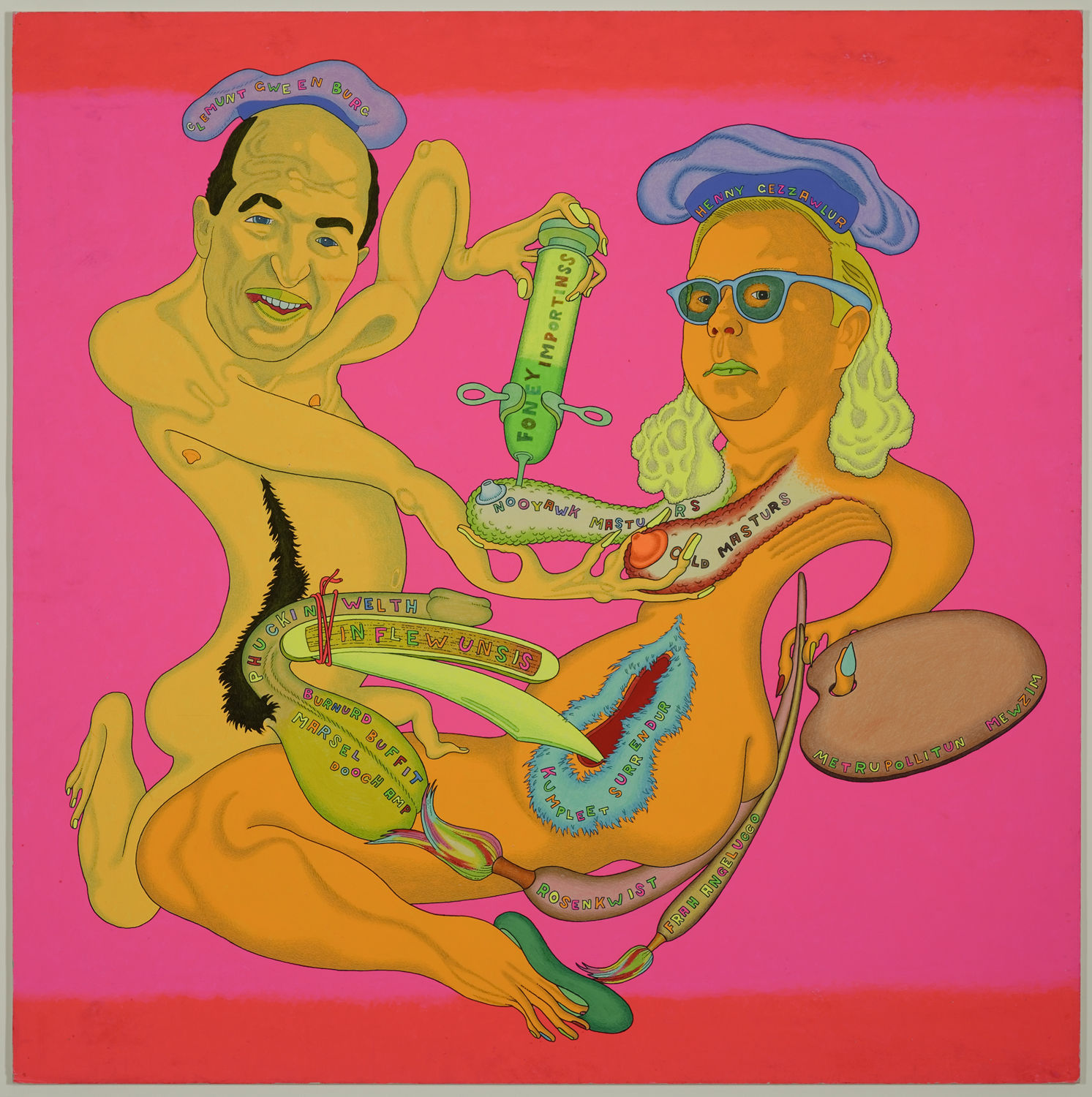 Peter Saul, Clement Greenberg/Henry Geldzahler, 1971