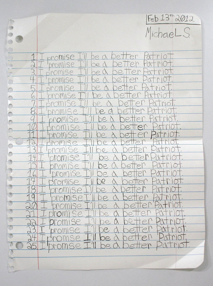 Michael Scoggins, I Promise I’ll be a Better Patriot, 2012