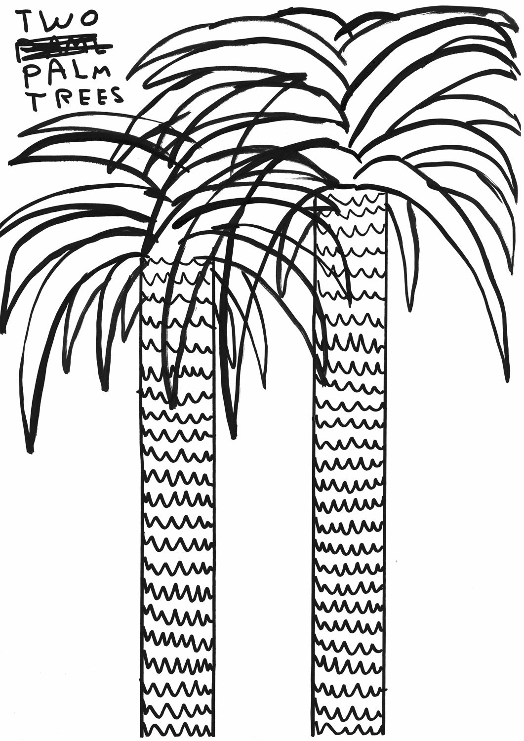 David Shrigley, Untitled (two palm trees), 2013