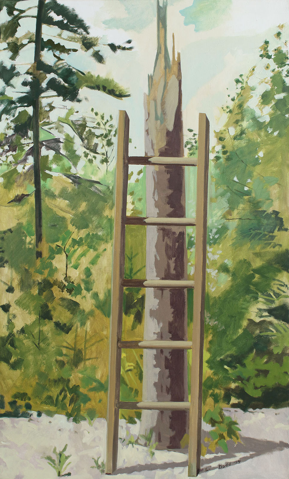 Lois Dodd, Tree with Ladder, 1974