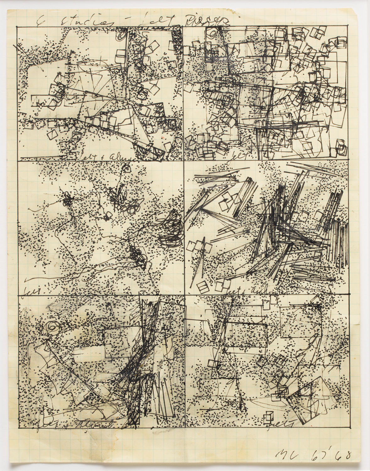 Barry Le Va, 6 Studies, Felt Pieces, 1967-68