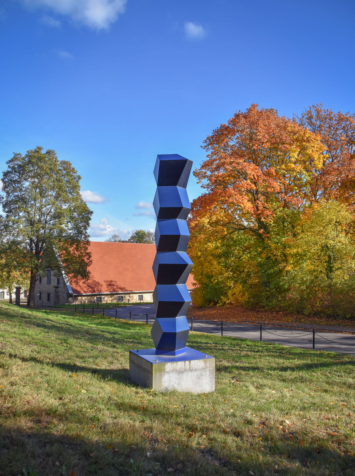 Angela Bulloch, Heavy Metal Stack of Six: Trichrome Blue, 2016