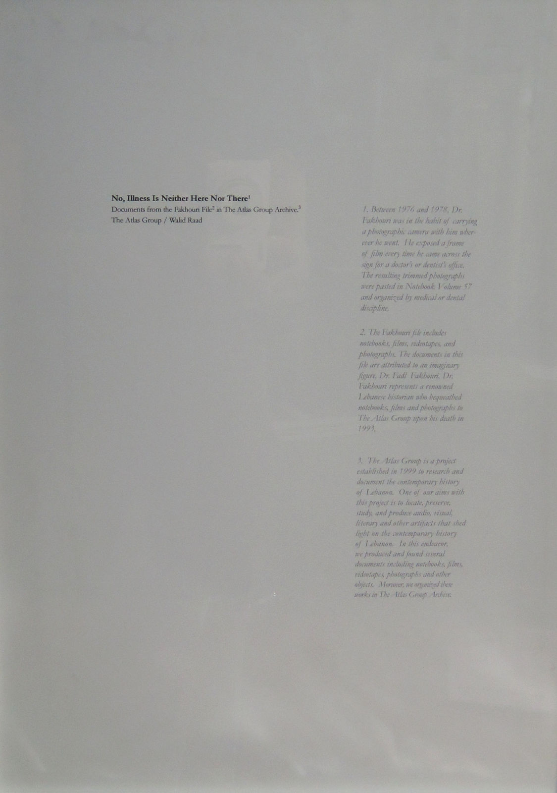 The Atlas Group/Walid Raad, Miraculous Beginnings, 2003