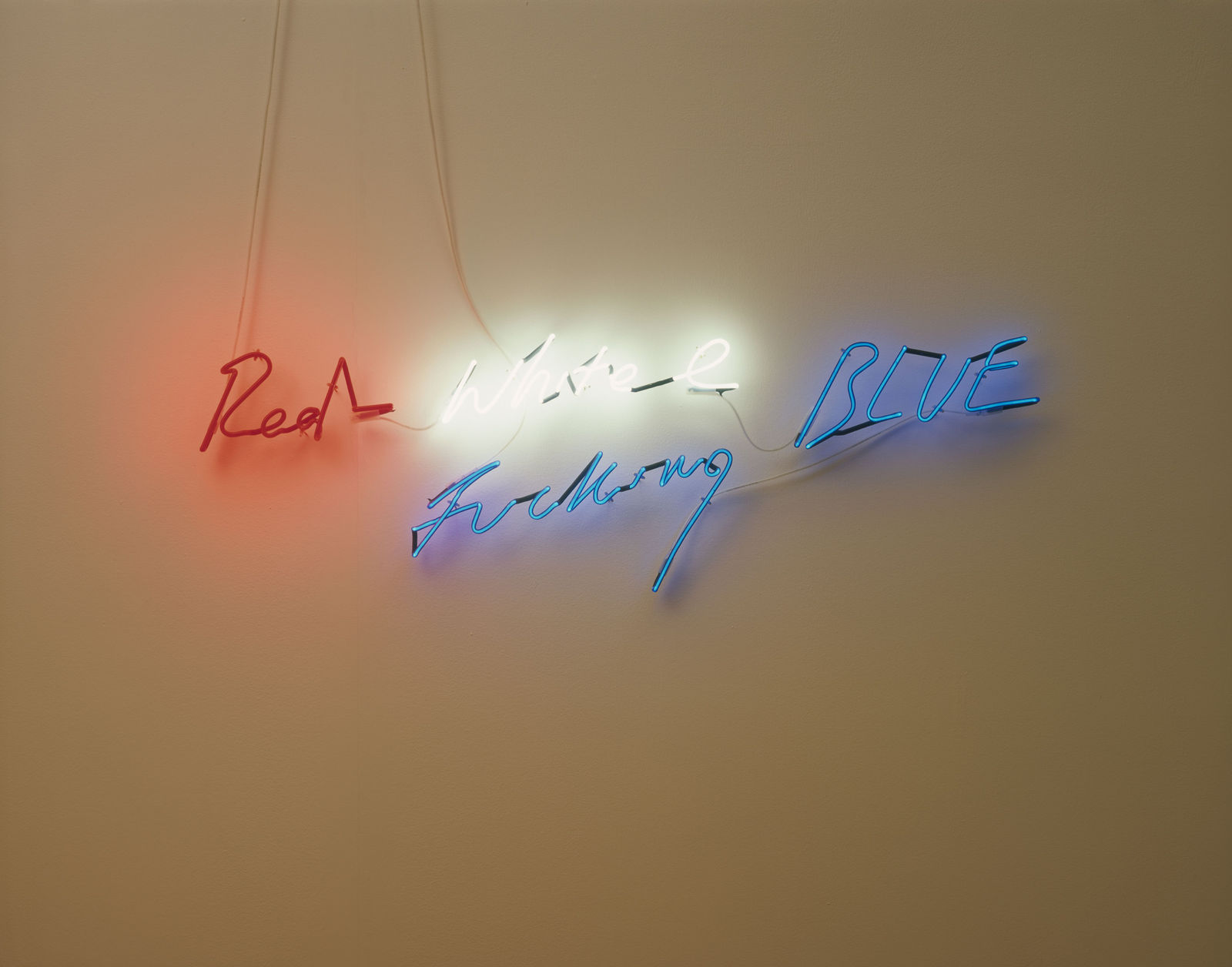 Tracey Emin, Red, white and fucking blue, 2002
