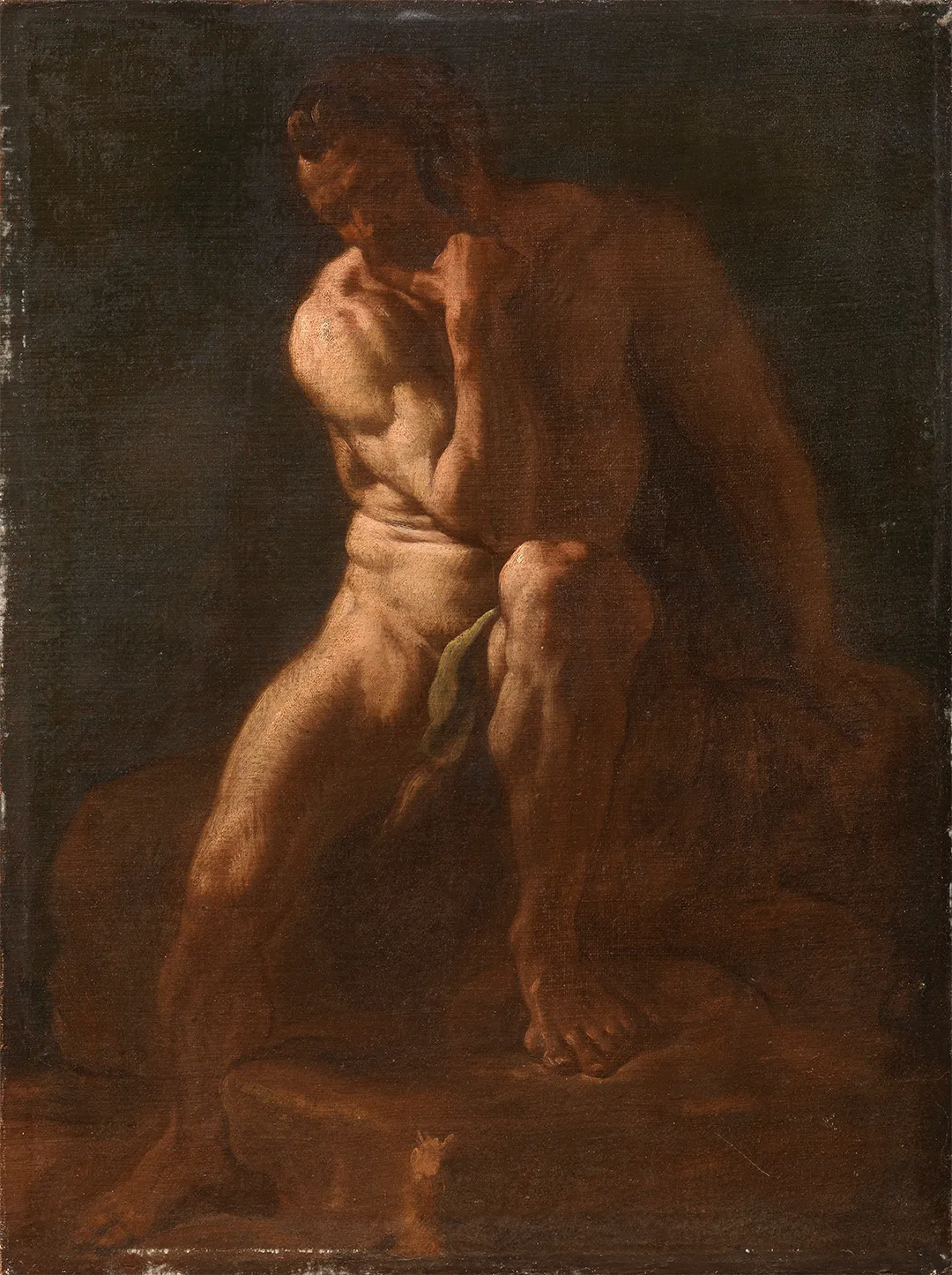 Corrado Giaquinto (Molfetta 1703 - Naples 1766), Seated nude study, 1730-35 ca.