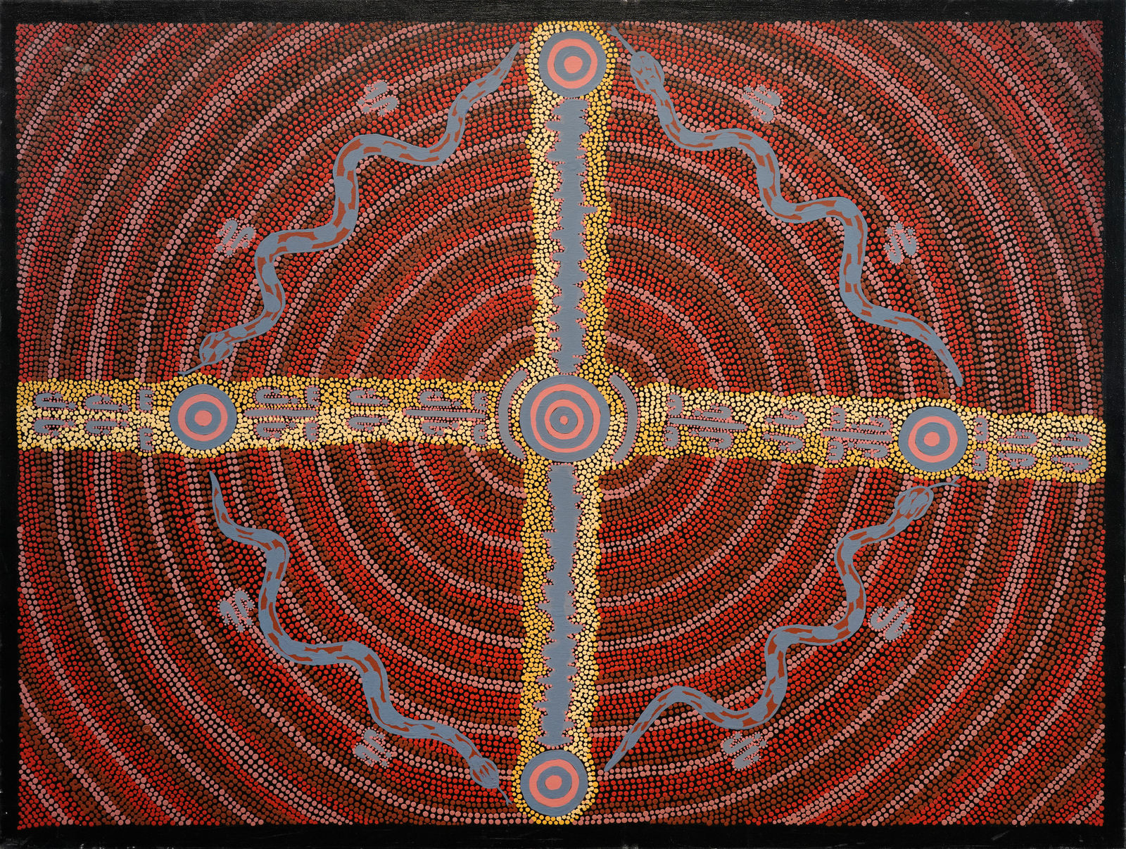 Malcolm Jagamarra, Water and Snake Dreaming, 1990