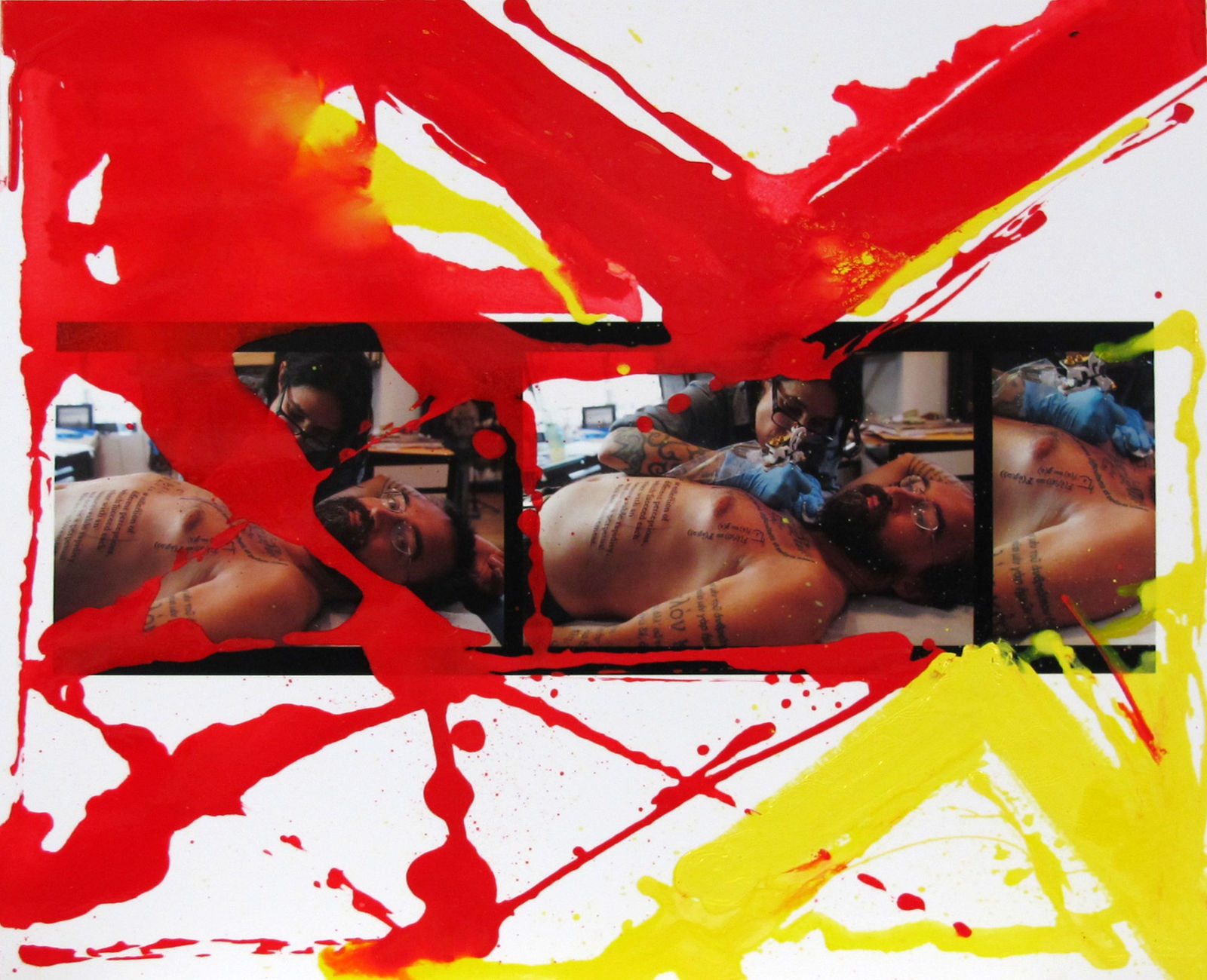 William Klein, Tattooing in Stephanie's tattoo shop, Williamsburg, Brooklyn, 2013