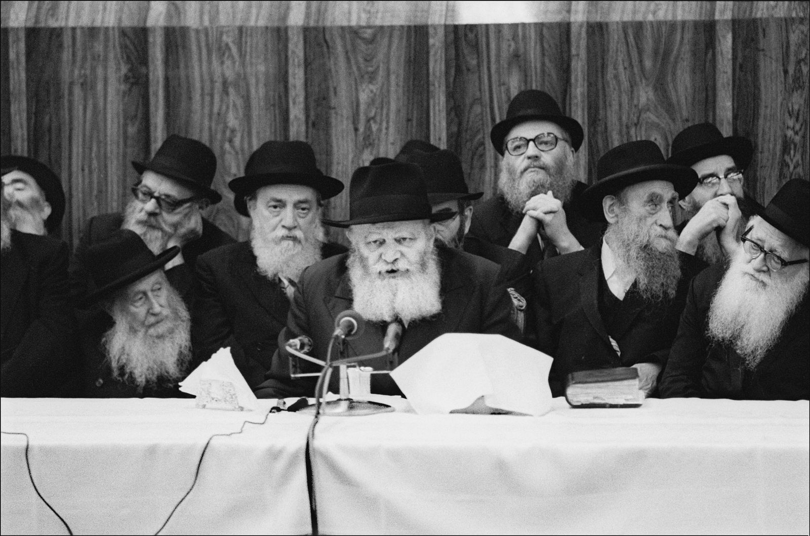 Allan Tannenbaum, The Lubavitche Rebbe at a Verbringen, Brooklyn, NY, 1978