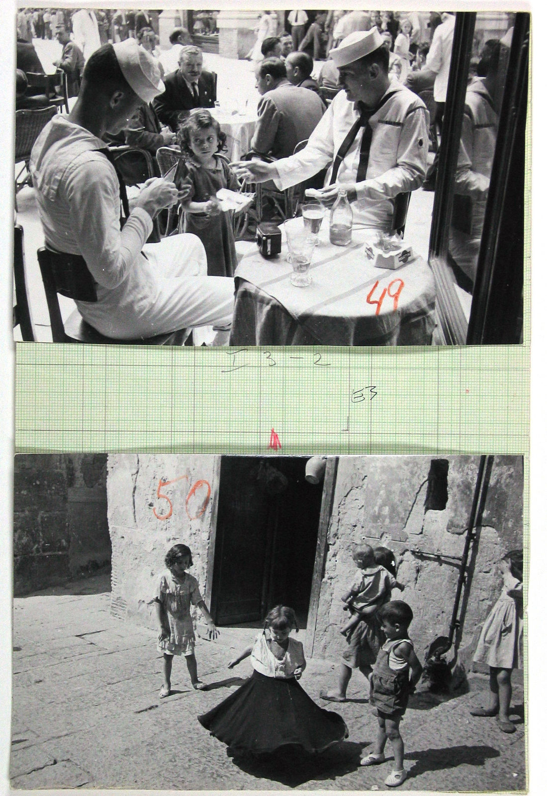 David Seymour, Page from an unpublished book, c. 1950