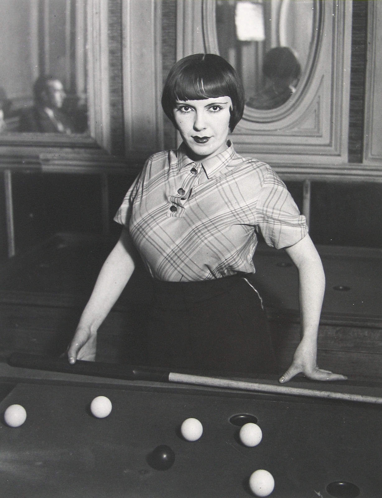 Brassaï, Girl Playing Snooker in Montmartre, 1933
