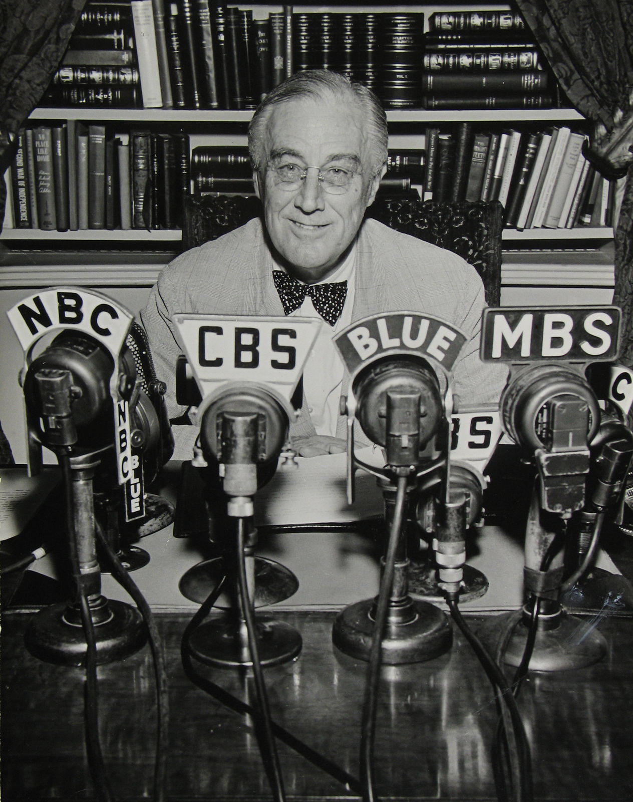 George Skadding, President Franklin D. Roosevelt broadcasting a speech over the radio from the White House, Washington, DC., 1944