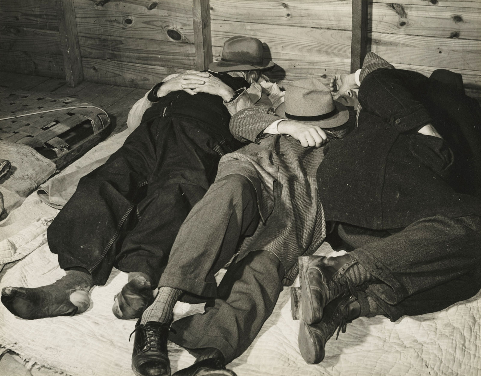 Marion Post-Wolcott, Tobacco Workers Taking a Nap in Tobacco Warehouse, Durham, NC, 1939