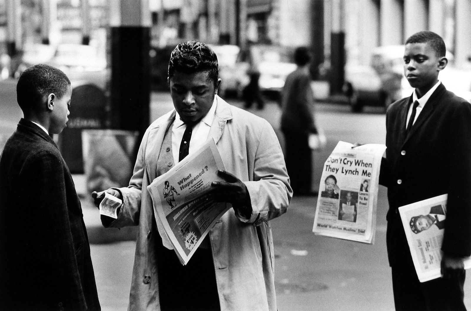 Gordon Parks, Muslim Boys Selling Newspaper, 1963