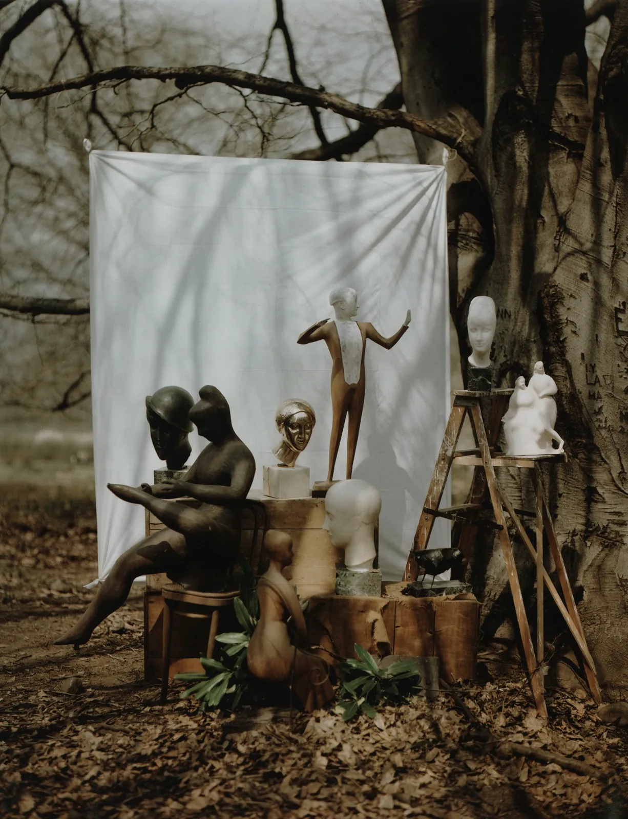 Leslie Gill, Garden of Sculptor, Elie Nadelman, NY, 1948