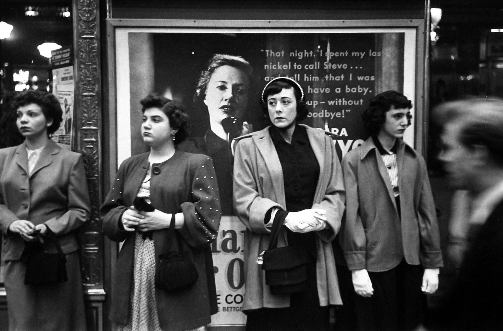 Louis Faurer, Women in Front of Billboard, New York, 1949