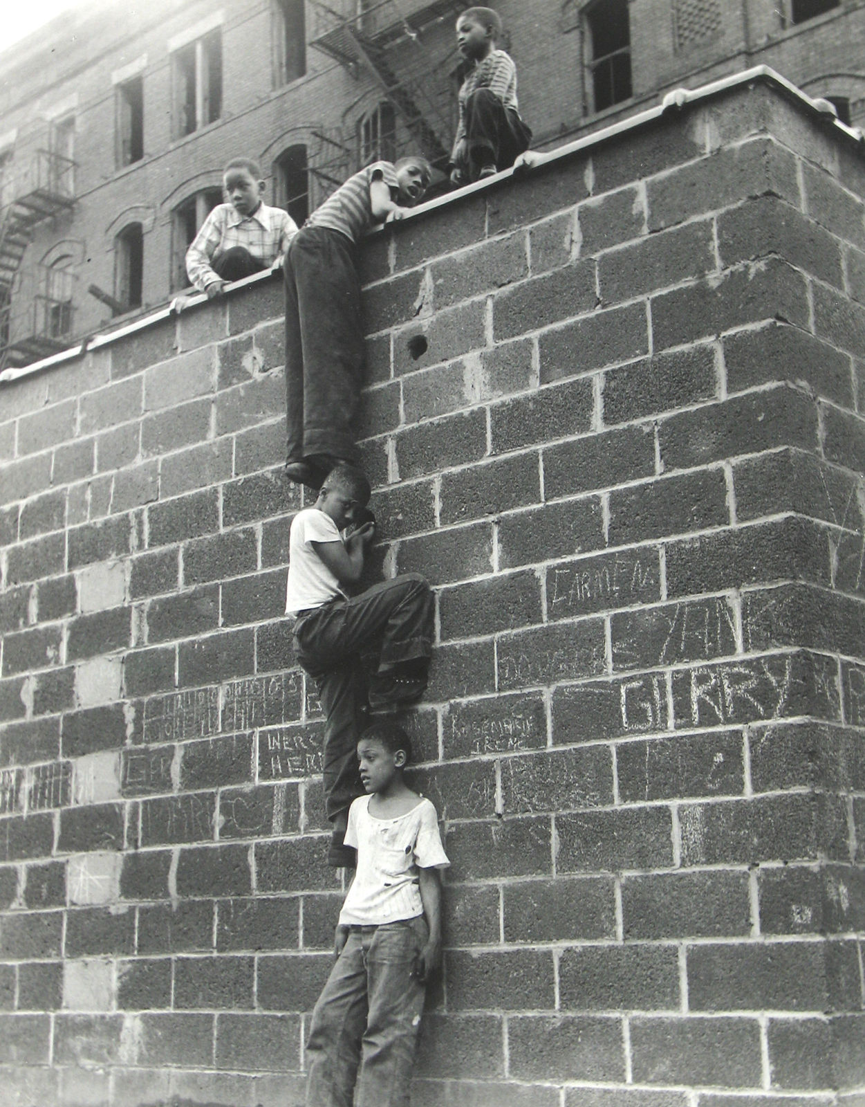 Morris Huberland, Human Ladder', East Side, NYC, 1940s