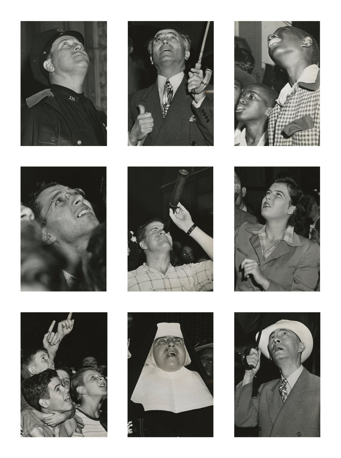 Weegee, Untitled (people watching a fire)), July 28, 1945