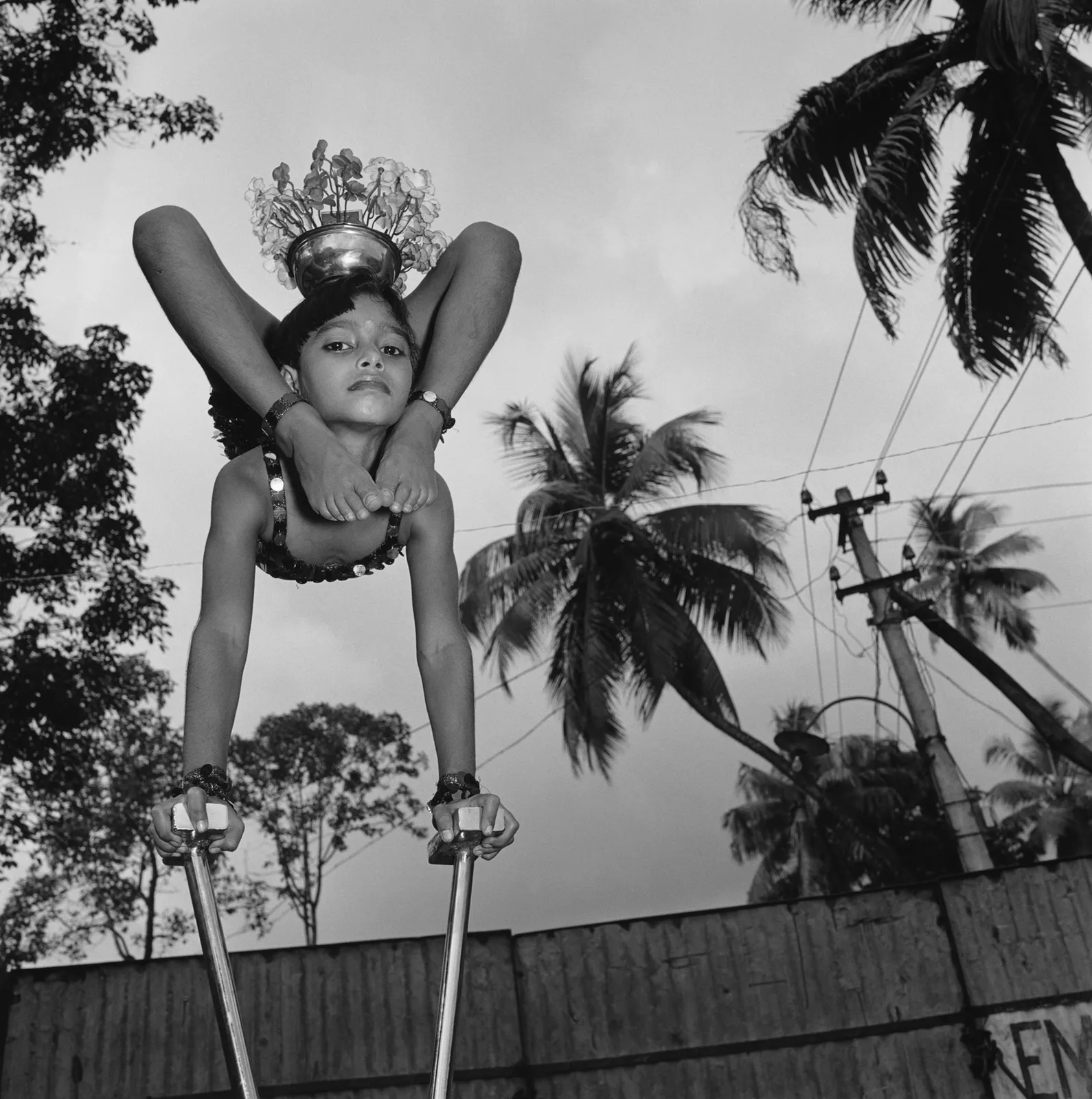 Mary Ellen Mark, Pinky practicing, Great Royal Circus, Cochin, India, 1992
