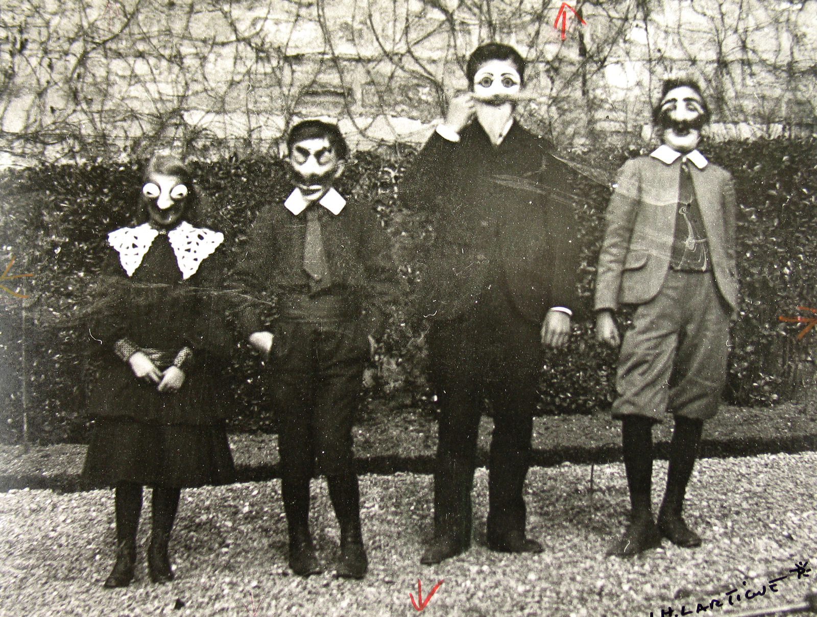 Jacques-Henri Lartigue, Mardi Gras with Bouboutte, Louis, Robert, and Zissou, Paris, 1903