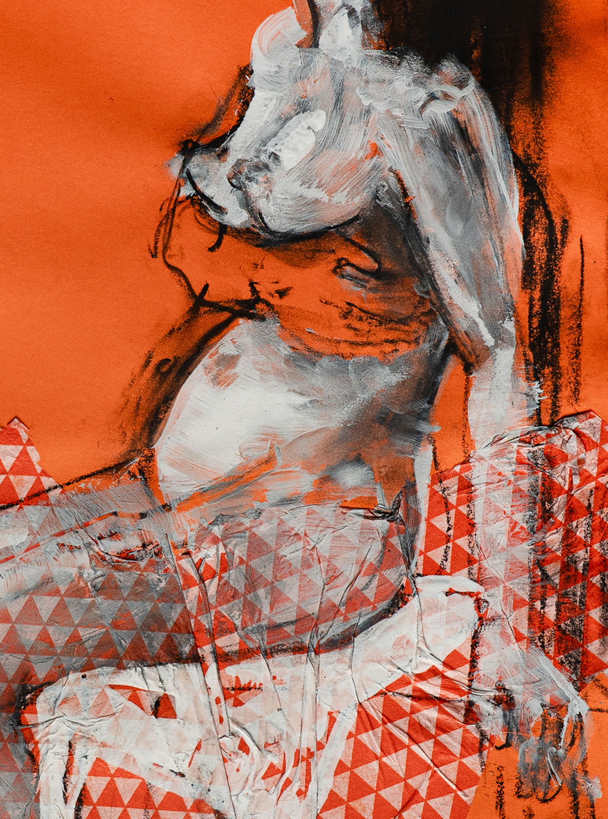Tamara Jovandic-Everson, Sitting Nude in Orange, 2025